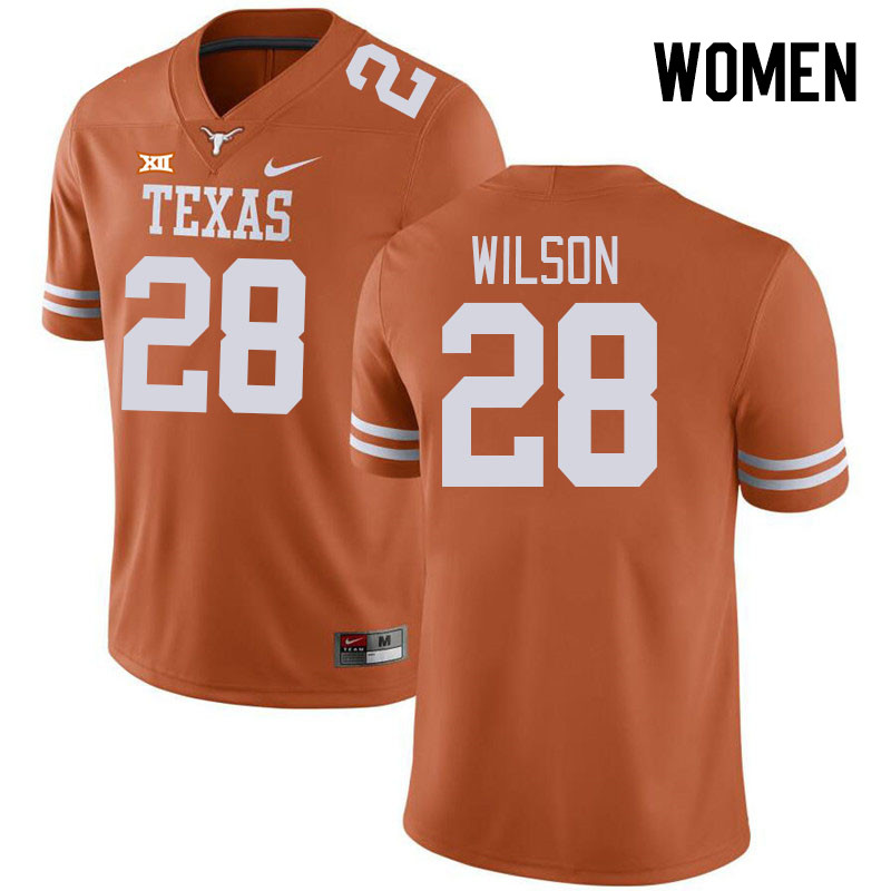 Women #28 Santana Wilson Texas Longhorns College Football Jerseys Stitched-Orange